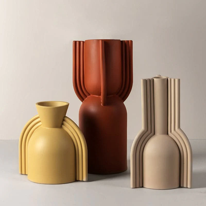 Ceramic Vase | Art-Deco - Red - Image 3