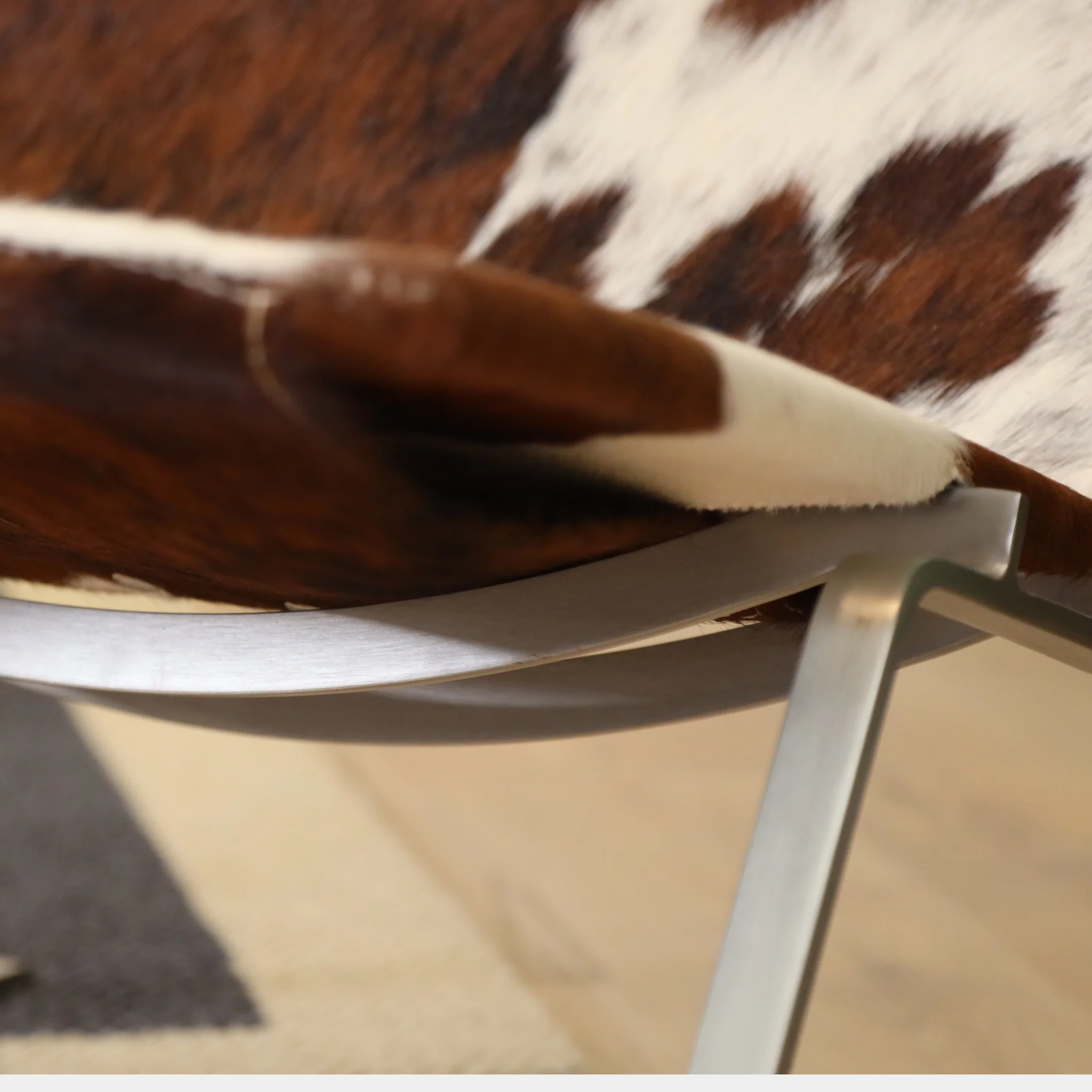 Cowhide Metal Lounge Chair - Image 9
