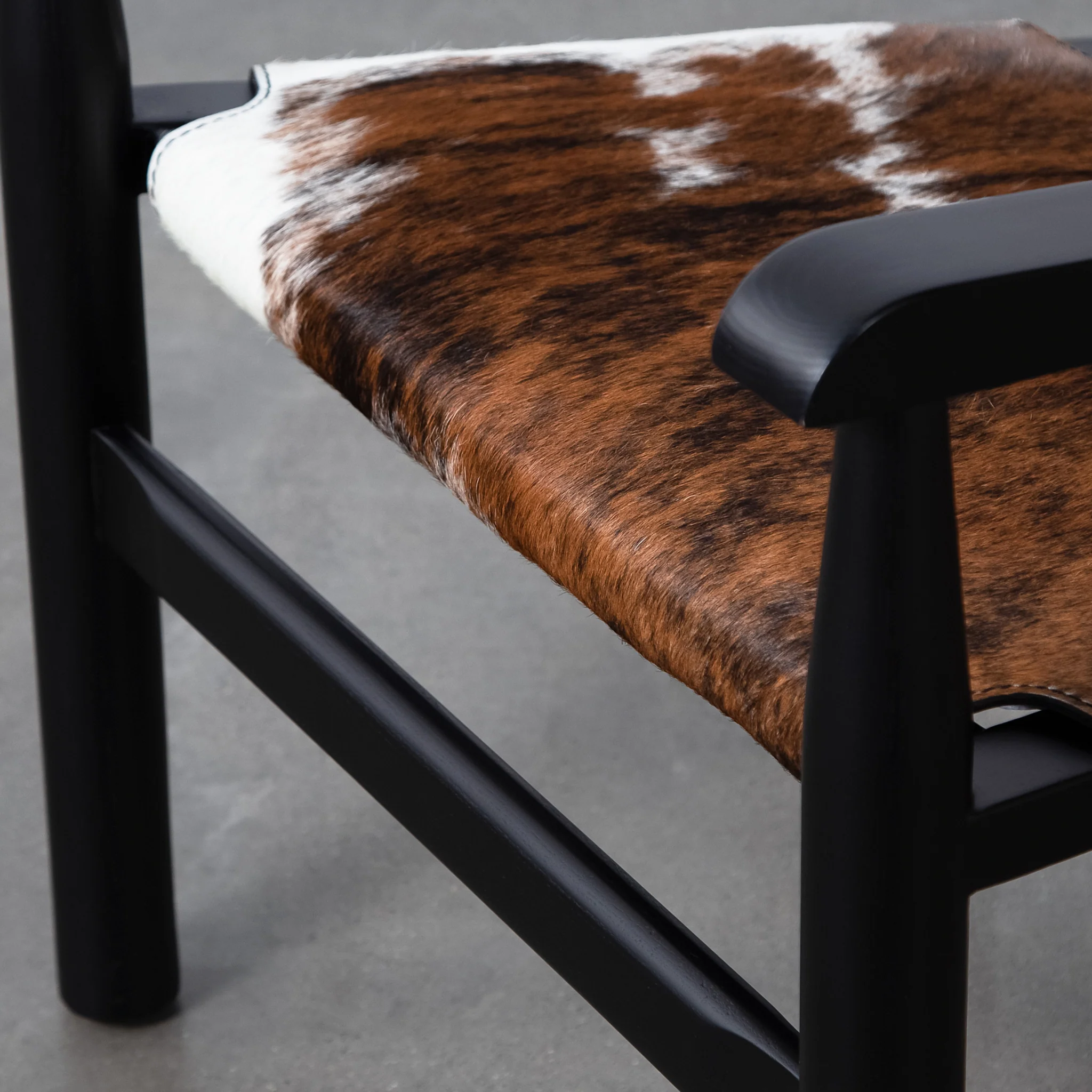 Cowhide Wooden Lounge Chair - Image 15