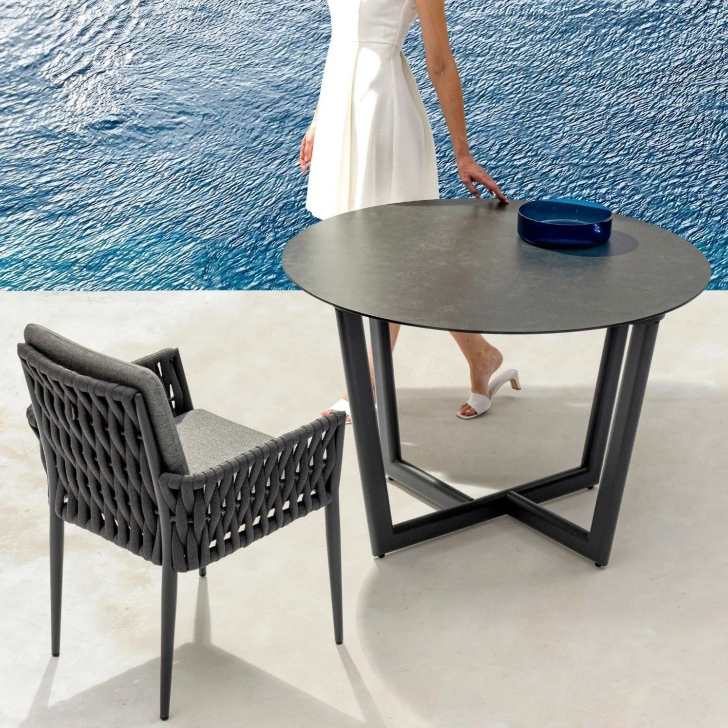 Outdoor Dining Set | Round Table with Two Chairs | Clearance - Image 4