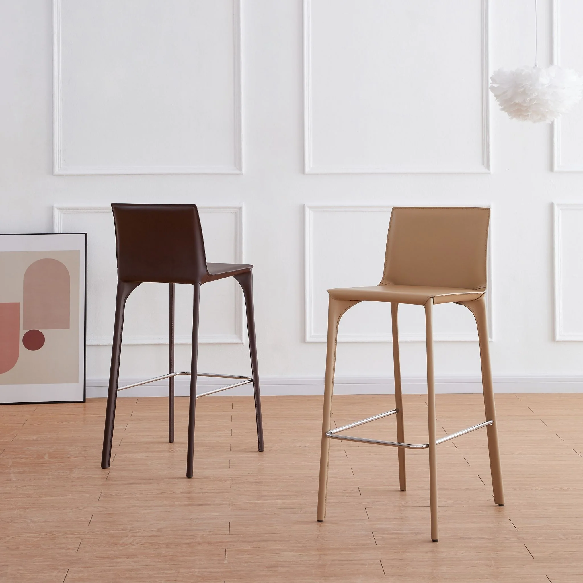James Leather Bar Stool - Image 6