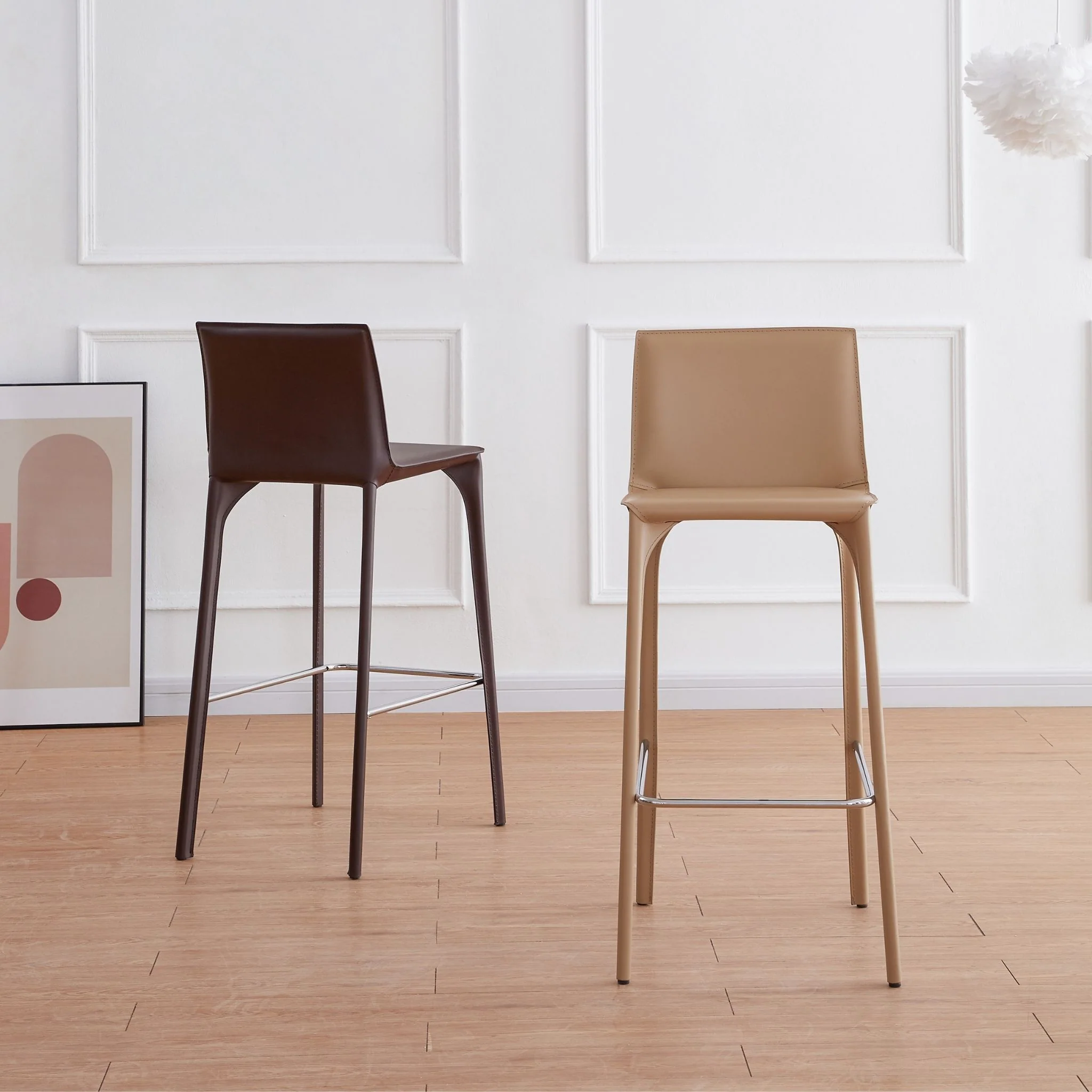 James Leather Bar Stool - Image 7