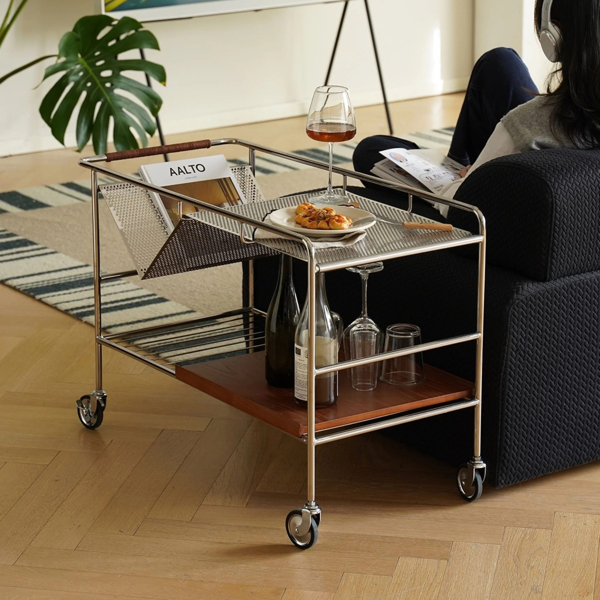 Mid-Century Style Bar Cart - Image 4