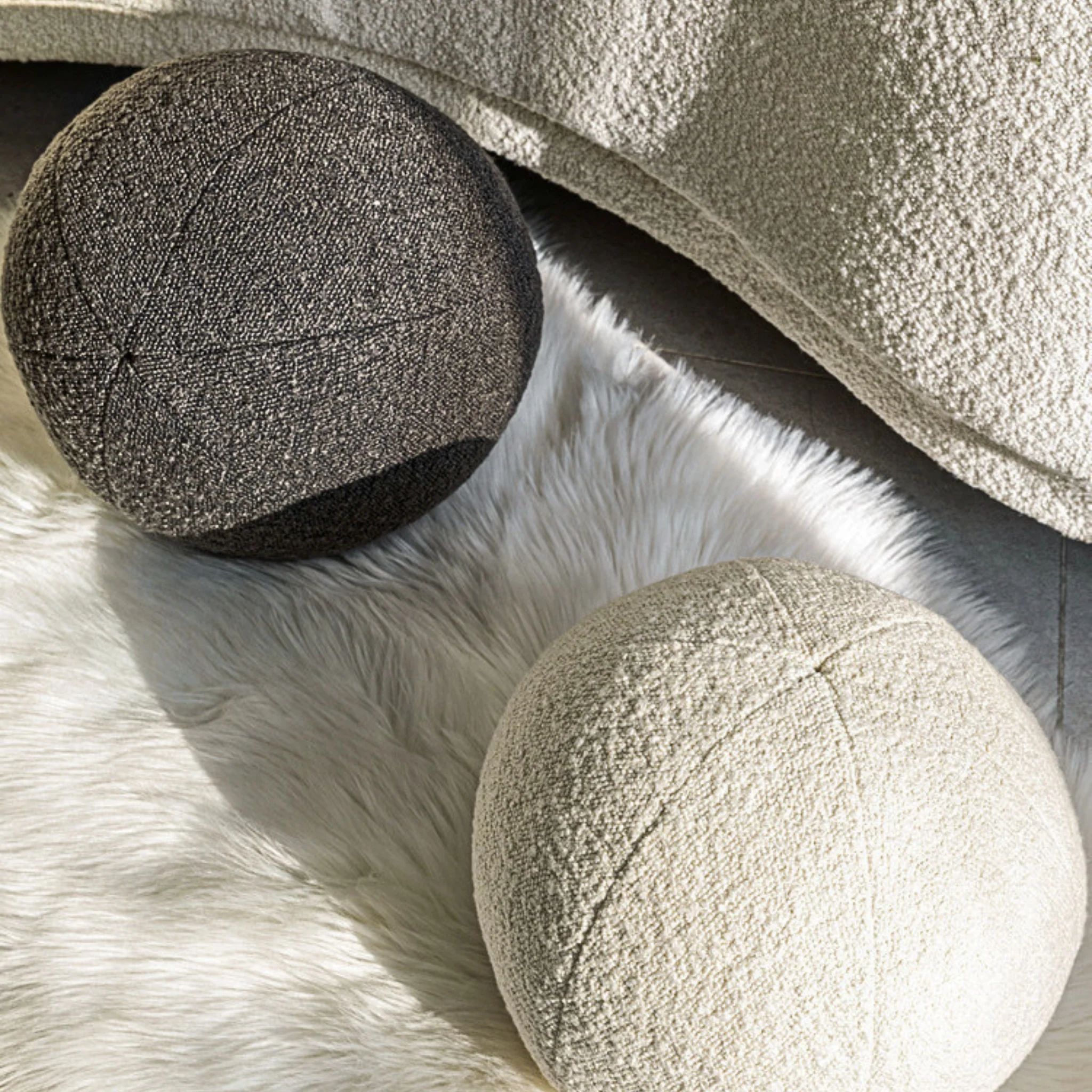 Round Boucle Bubble Cushion - Image 8