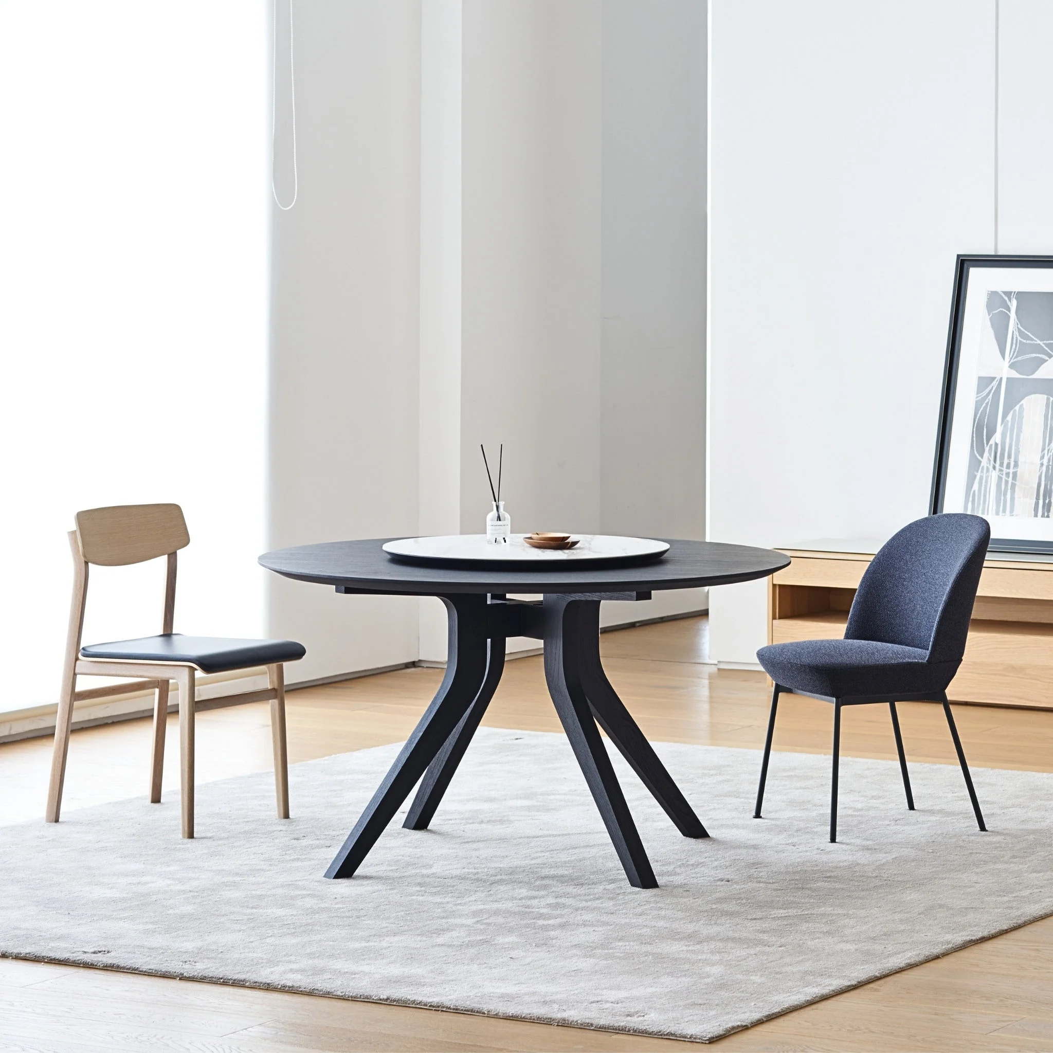 Teramo Circular Dining Table in Black | Clearance - Image 18